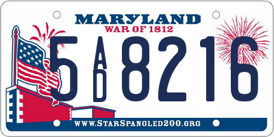 MD license plate 5AD8216