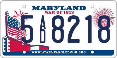 MD license plate 5AD8218