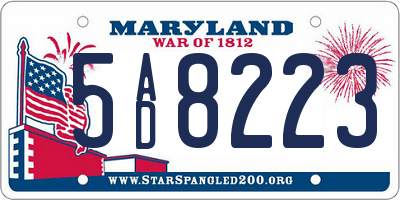 MD license plate 5AD8223