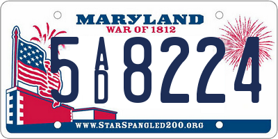 MD license plate 5AD8224