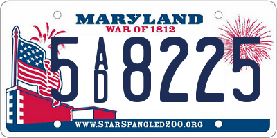 MD license plate 5AD8225