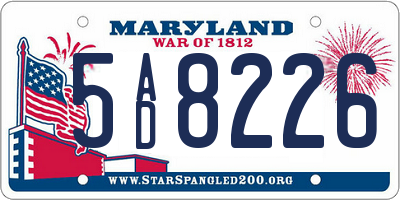 MD license plate 5AD8226