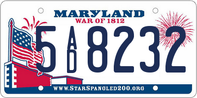 MD license plate 5AD8232