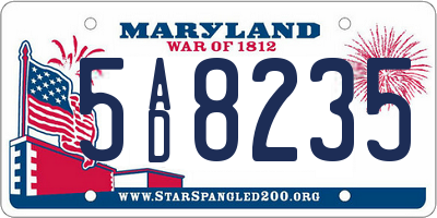 MD license plate 5AD8235