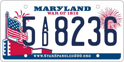 MD license plate 5AD8236