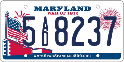 MD license plate 5AD8237