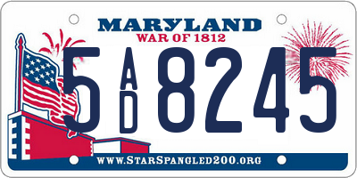 MD license plate 5AD8245
