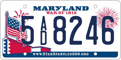 MD license plate 5AD8246