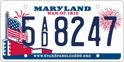 MD license plate 5AD8247