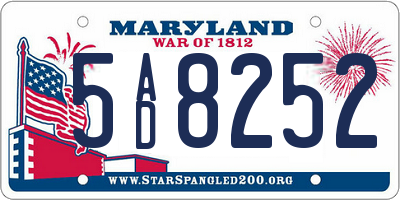 MD license plate 5AD8252