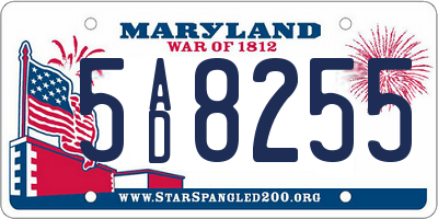 MD license plate 5AD8255