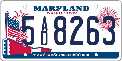 MD license plate 5AD8263