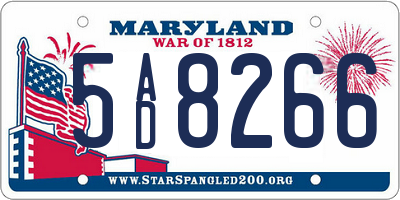 MD license plate 5AD8266