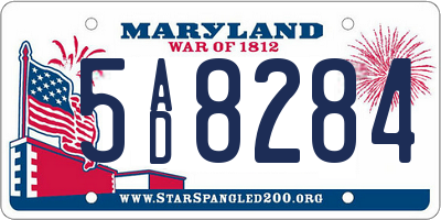 MD license plate 5AD8284