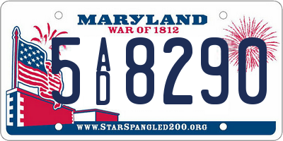 MD license plate 5AD8290