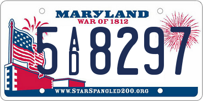 MD license plate 5AD8297