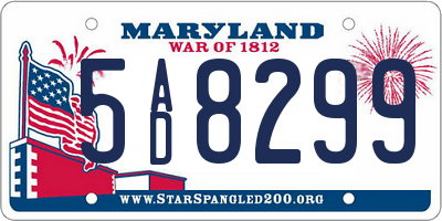 MD license plate 5AD8299