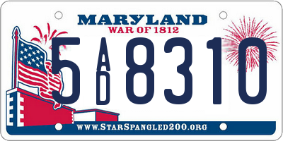 MD license plate 5AD8310