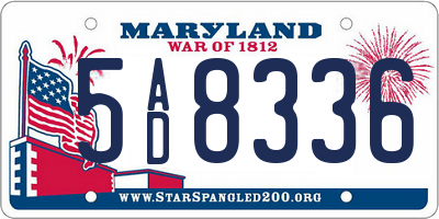 MD license plate 5AD8336