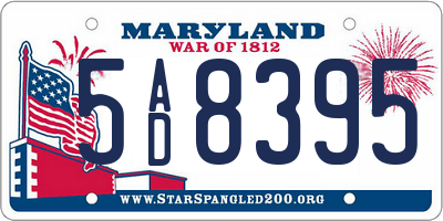MD license plate 5AD8395