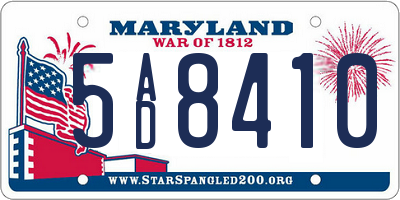 MD license plate 5AD8410