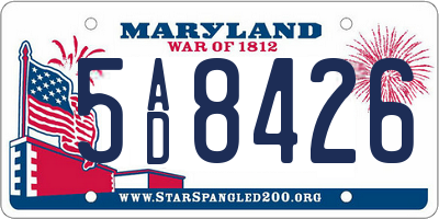 MD license plate 5AD8426