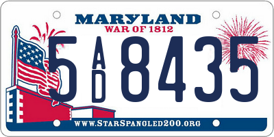 MD license plate 5AD8435
