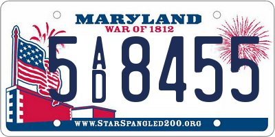 MD license plate 5AD8455
