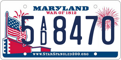 MD license plate 5AD8470