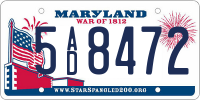 MD license plate 5AD8472