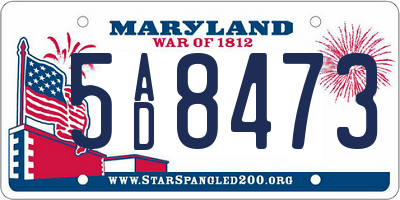 MD license plate 5AD8473