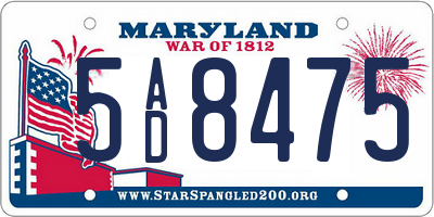 MD license plate 5AD8475