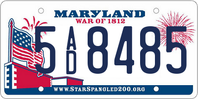 MD license plate 5AD8485