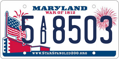 MD license plate 5AD8503
