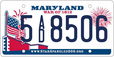 MD license plate 5AD8506