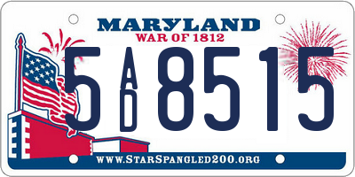 MD license plate 5AD8515
