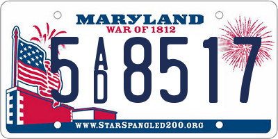 MD license plate 5AD8517