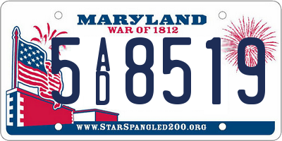 MD license plate 5AD8519