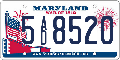 MD license plate 5AD8520
