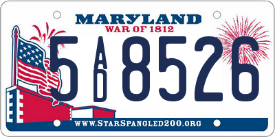 MD license plate 5AD8526