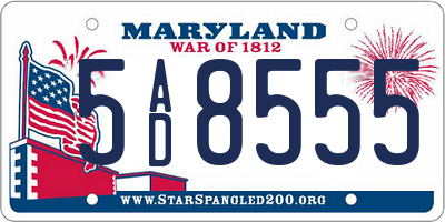 MD license plate 5AD8555
