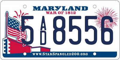MD license plate 5AD8556