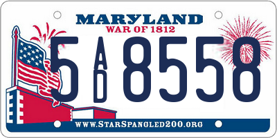 MD license plate 5AD8558