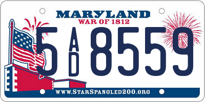 MD license plate 5AD8559