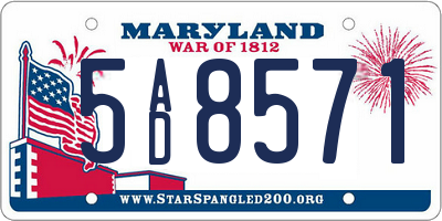 MD license plate 5AD8571