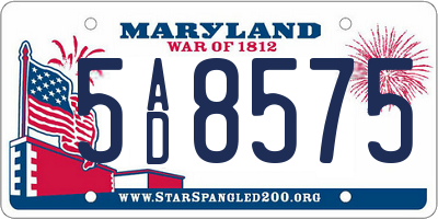 MD license plate 5AD8575