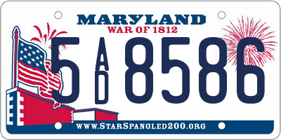 MD license plate 5AD8586