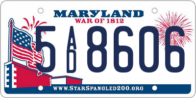 MD license plate 5AD8606