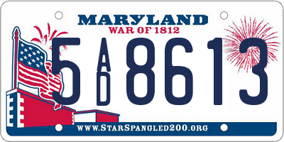 MD license plate 5AD8613