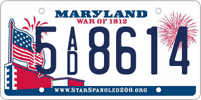 MD license plate 5AD8614